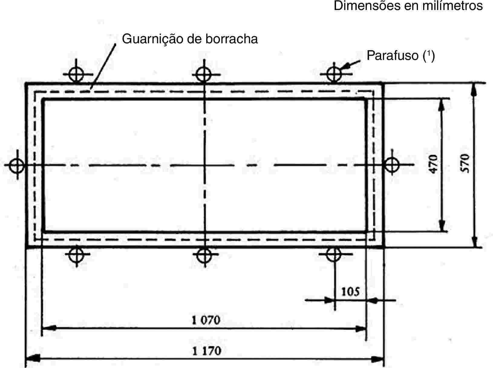 Guarnição de borrachaDimensões en milímetrosParafuso (1)