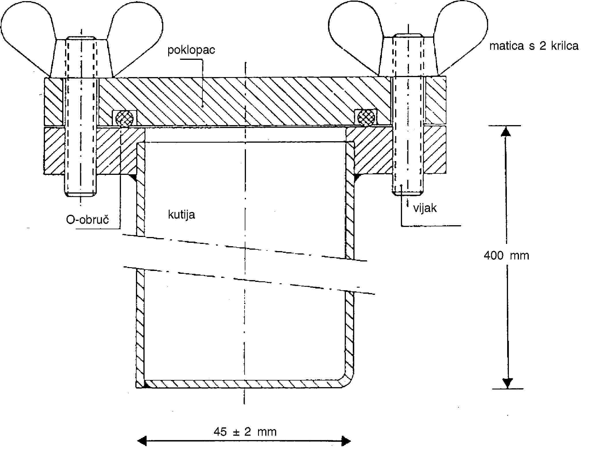 poklopacmatica s 2 krilcaO-obručkutijavijak45 ± 2 mm400 mm