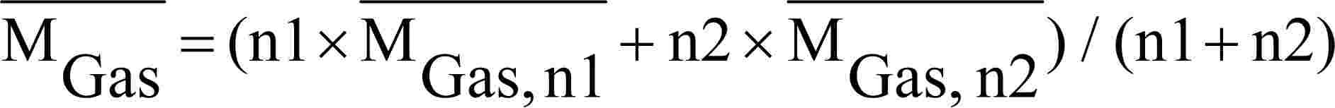 MGas = (n1 × MGas,n1 + n2 × MGas,n2) / (n1 + n2)