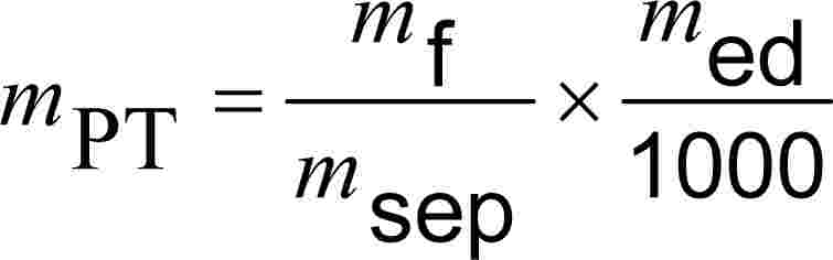 mPT = mf msep × med 1000