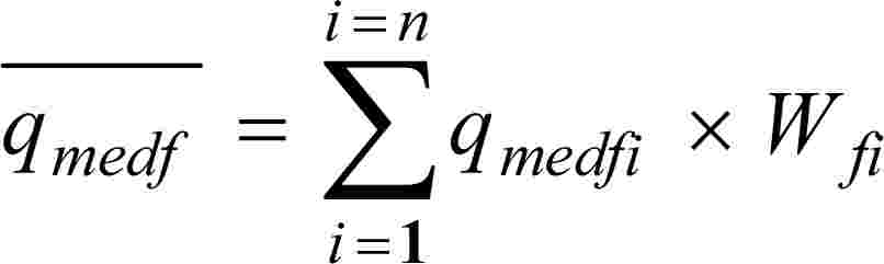 qmedf = Σ i = 1 i = n qmedfi × Wfi