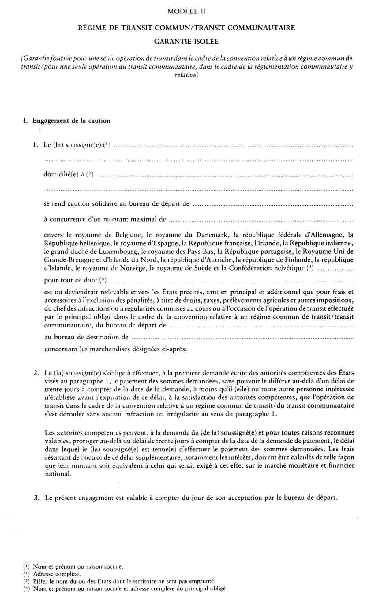 lettre de cautionnement